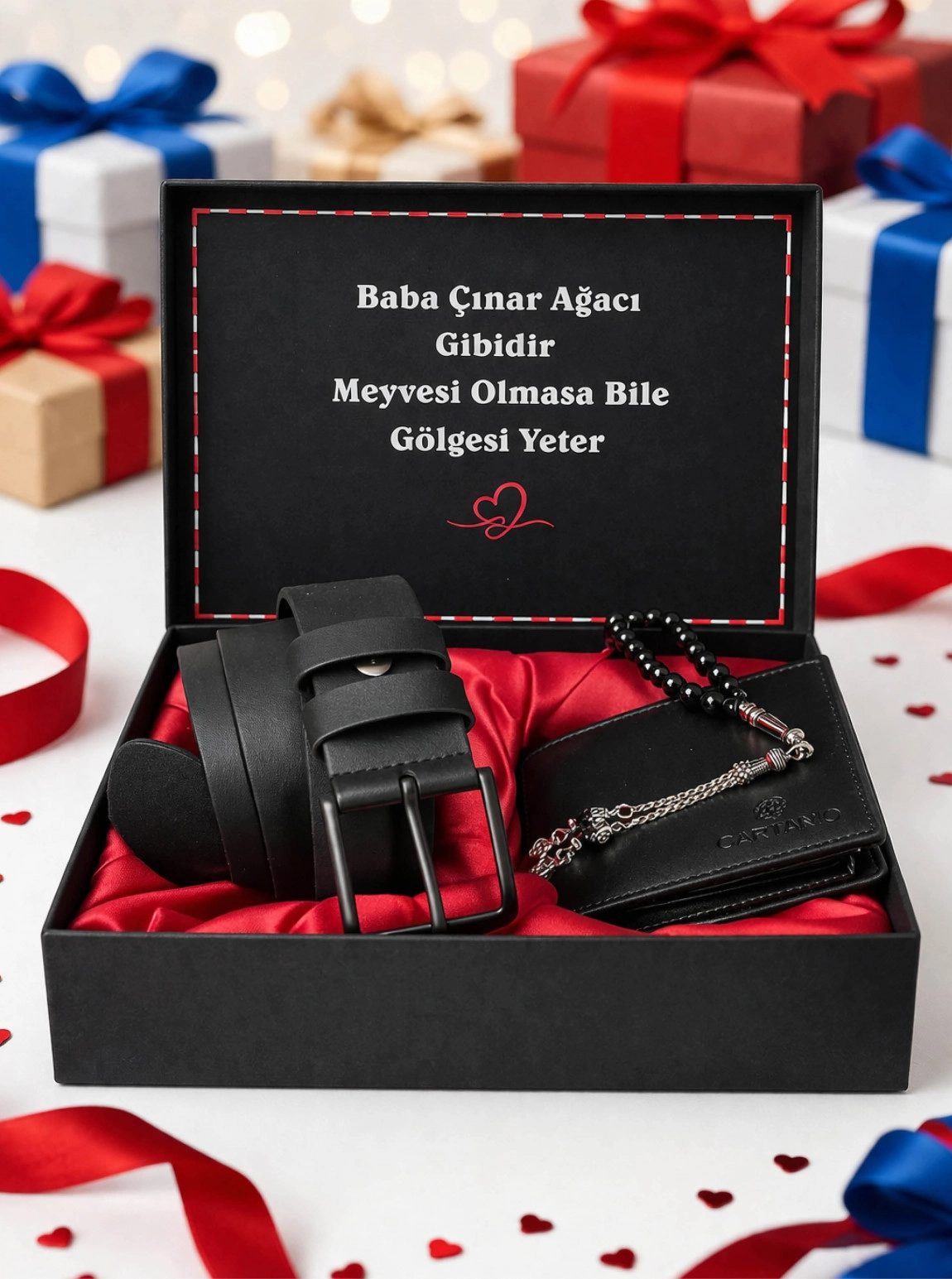 Babaya Hediye Cüzdan Kemer Tesbih Seti