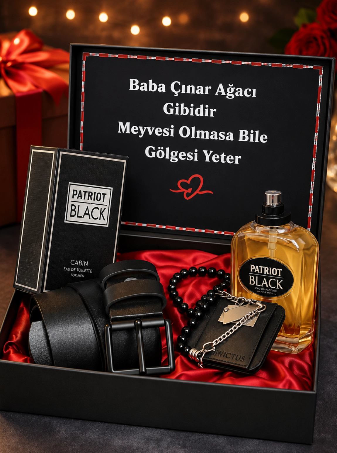 Babaya Hediye Parfüm Cüzdan Kemer Seti