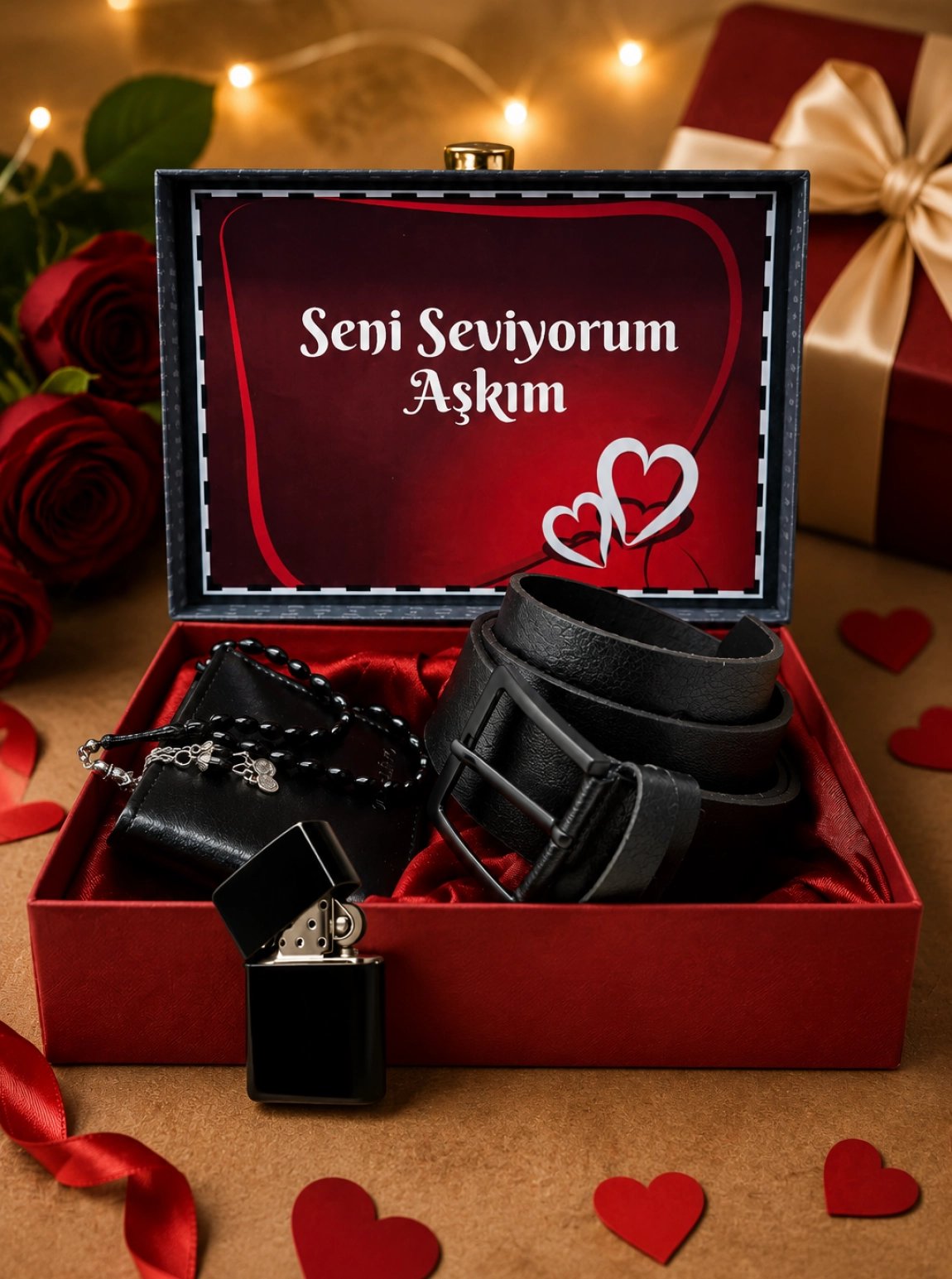 Sevgiliye Hediye Çakmak Cüzdan Seti