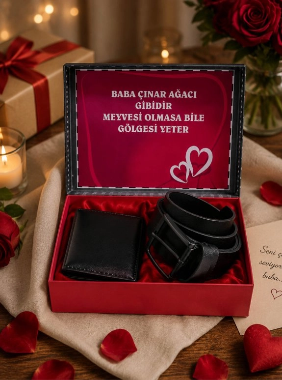 Babaya Hediye Cüzdan Kemer Seti