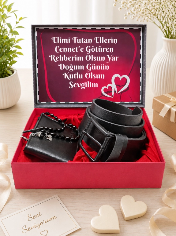 Elimi Tutan Ellerin Erkek Cüzdan Seti Kapıda Ödeme